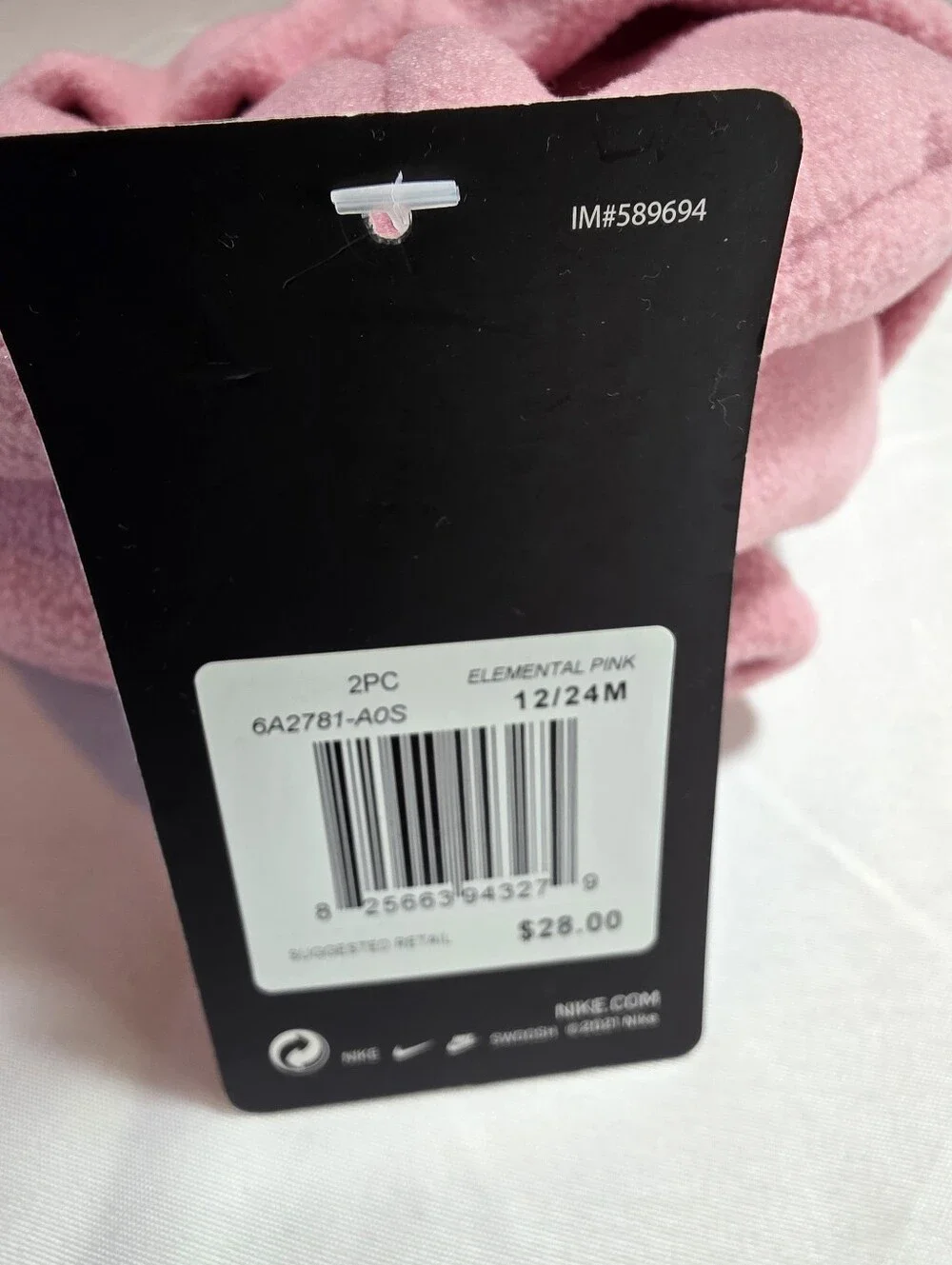 Nike Baby Pink Fleece Beanie Hat And Mittens Set NWT
